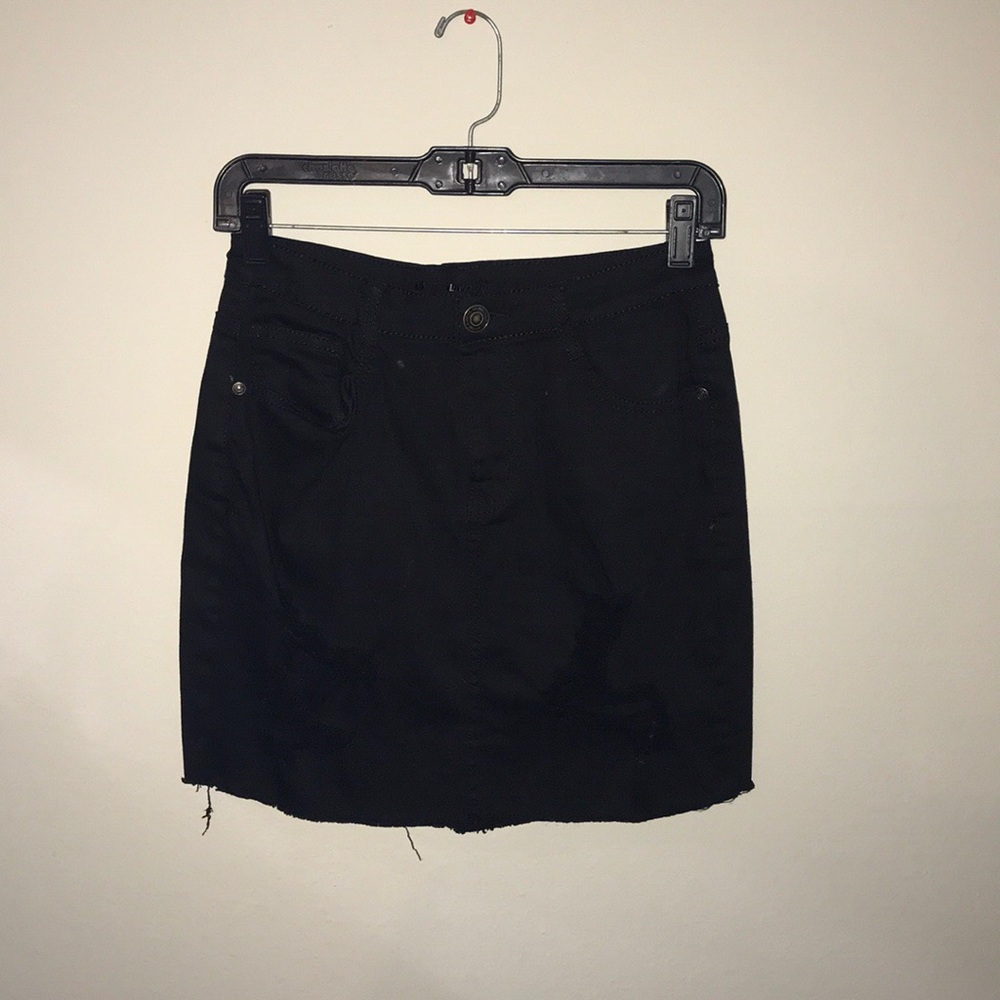 Distressed Denim Skirt